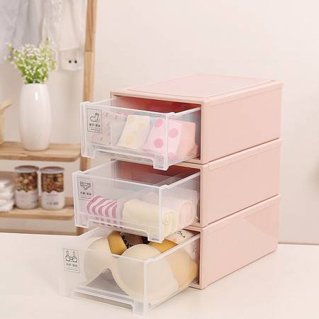 內衣收納盒衣柜儲物箱抽屜式收納柜透明首飾整理箱塑料收納箱